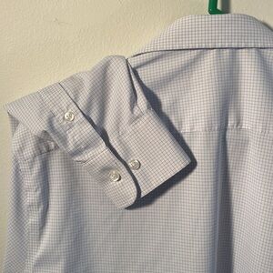 Men's Haggar Classic White Grid pattern Dress Shirt